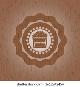 popcorn icon inside wooden signboards