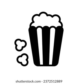 Popcorn icon islolate white background vector stock illustration.