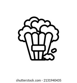  popcorn icon, isolated hobby outline icon with white background, perfect for website, blog, logo, graphic design, social media, UI, mobile app, EPS 10 vector illustration