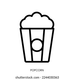 popcorn icon. Line Art Style Design Isolated On White Background