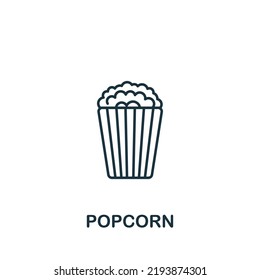 Popcorn icon. Line simple icon for templates, web design and infographics