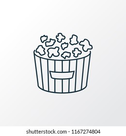 Popcorn icon line symbol. Premium quality isolated cinema snack element in trendy style.