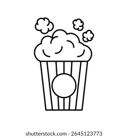 popcorn icon logo vector design concept outline style