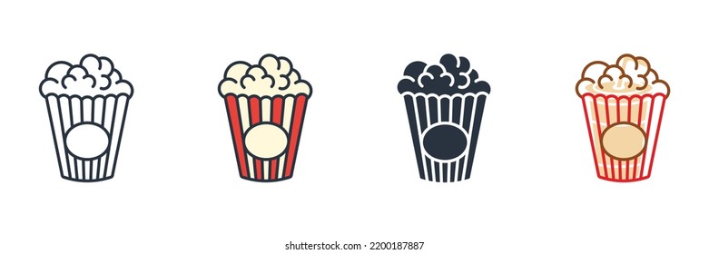 popcorn icon logo vector illustration. popcorn symbol template for graphic and web design collection
