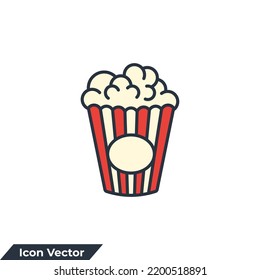 popcorn icon logo vector illustration. popcorn symbol template for graphic and web design collection