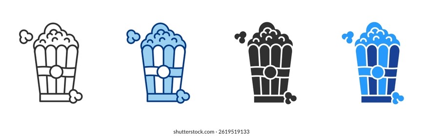 Popcorn Icon Multiple Style Vector Collection