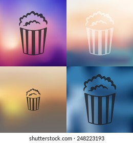 popcorn icon on blurred background