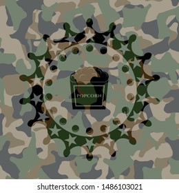  popcorn icon on camo pattern