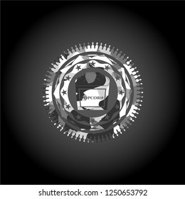 popcorn icon on grey camo texture