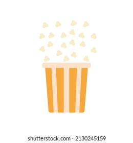 icono de palomitas en fondo blanco, ilustración vectorial