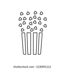 popcorn icon on a white background, vector illustration