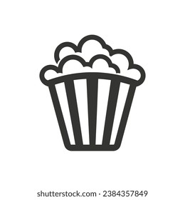 Popcorn Icon on White Background - Simple Vector Illustration