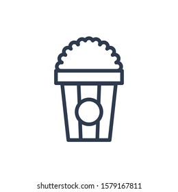 popcorn icon in outline style. vector illustration and editable stroke. Isolated on white background.