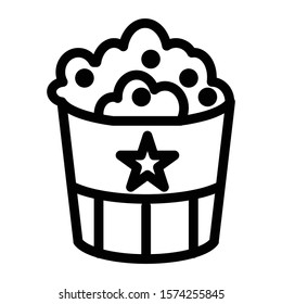 popcorn icon outline vector design