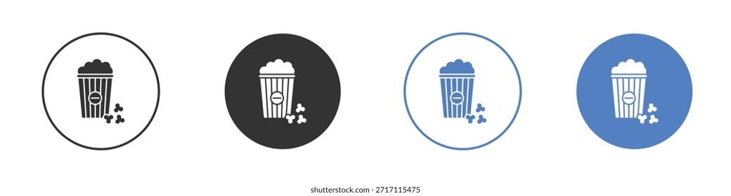 Conjunto de pictogramas de iconos de palomitas de maíz. Diseños de iconos de Vector
