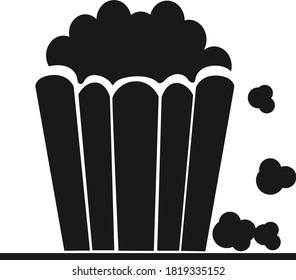 Icono de palomitas de maíz. Maíz pop, cubo, caja. Concepto de cine. La ilustración vectorial se puede usar para ver películas, comida para llevar, bocadillos