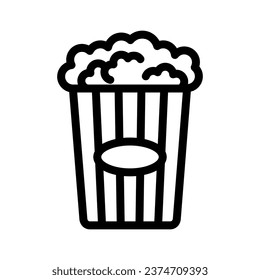 
Popcorn icon. Pop corn, bucket, box. Cinema concept. Editable vector illustration isolated on white background.
