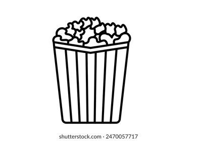 Popcorn icon. icon related to fast food. suitable for web site, app, user interfaces, printable etc. line icon style. simple vector design editable