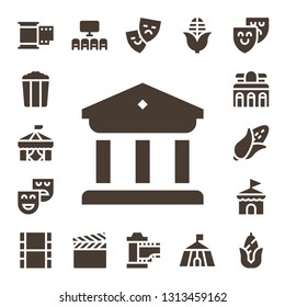 popcorn icon set. 17 filled popcorn icons.  Simple modern icons about  - Film, Popcorn, Circus, Museum, Theatre, Corn, Movie, Cinema, Theater