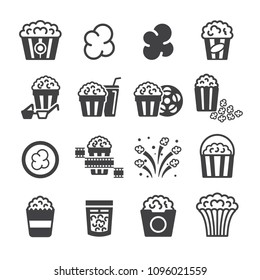 Popcorn icon set