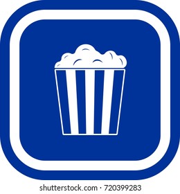 Popcorn icon , sign Square with rounded corners