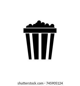 popcorn icon simple black eating icon Can be used as web element, eating design icon on white background