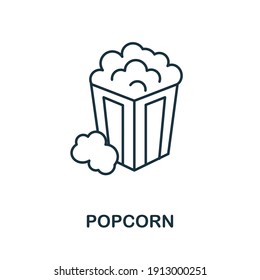 Popcorn icon. Simple element from cinema collection. Creative Popcorn icon for web design, templates, infographics and more