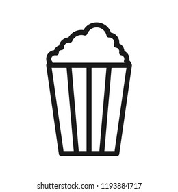 Popcorn icon, simple flat design. Isolate on white background.