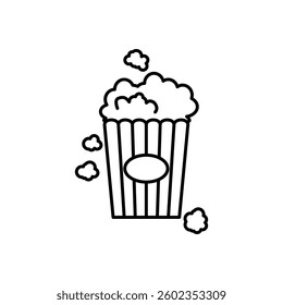 popcorn icon, simple flat style, illustration, logo sign symbol pictogram template, for ui or ux isolated on white for mobile app, editable