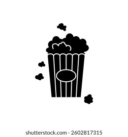 popcorn icon, simple flat style, illustration, logo sign symbol pictogram template, for ui or ux isolated on white for mobile app, editable
