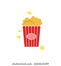 popcorn icon, simple flat style, illustration, logo sign symbol pictogram template, for ui or ux isolated on white for mobile app, editable
