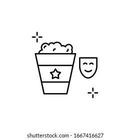 Popcorn icon. Simple line, outline vector elements of theatre for ui and ux, website or mobile application