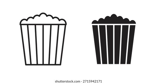 Icono de palomitas de maíz en formato de Vector moderno simple. Paquete de iconos EPS