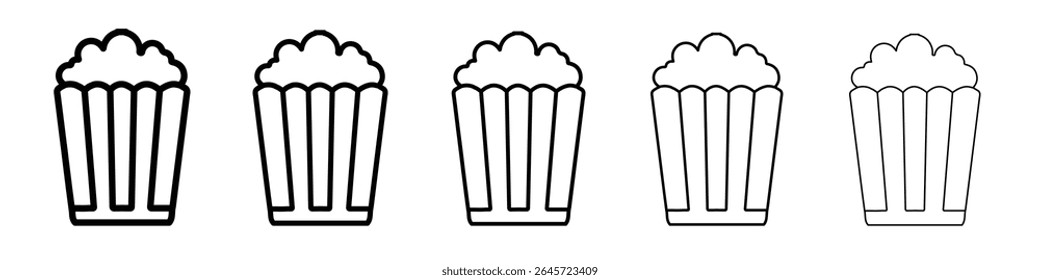 Icono de palomitas de maíz logotipo de contorno de Vector simple