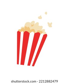 popcorn icon. spilled popcorn. concept of watching, cinema, movie, snack, etc. flat vector illustration