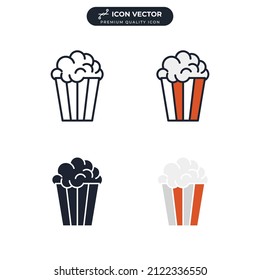 Popcorn icon symbol template for graphic and web design collection logo vector illustration