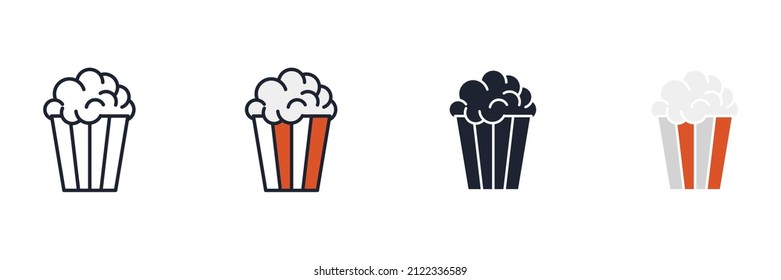 Popcorn icon symbol template for graphic and web design collection logo vector illustration