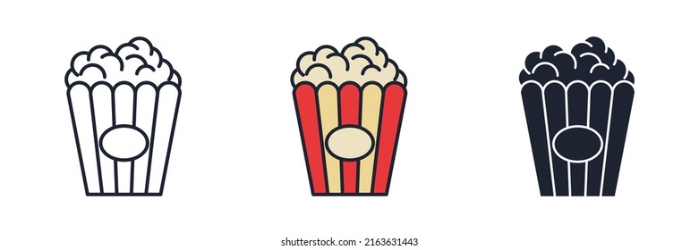 popcorn icon symbol template for graphic and web design collection logo vector illustration