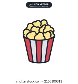 Popcorn Icon Symbol Template Graphic Web Stock Vector (Royalty Free ...