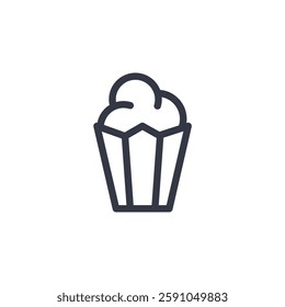 popcorn icon symbol vector sign isolated on white background illustration for graphic and web design