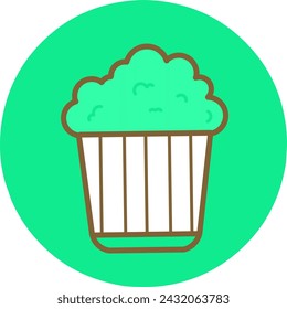 Plantilla de icono de palomitas. Concepto simple para el cine, el café, el puesto.