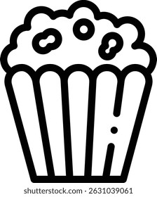 popcorn icon. Thin Linear Style Design Isolated On White Background