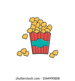 popcorn icon in trendy flat design 