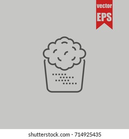 Popcorn icon in trendy isolated on grey background.Vector illustration.