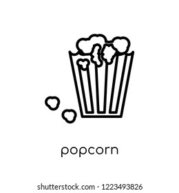 Popcorn icon. Trendy modern flat linear vector Popcorn icon on white background from thin line Cinema collection, editable outline stroke vector illustration
