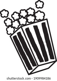 Popcorn icon Vector Cartoon logo 