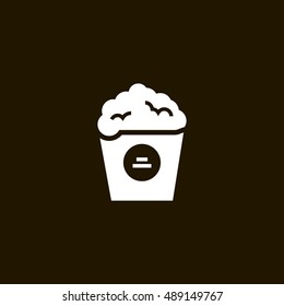 Popcorn icon vector, clip art. Also useful as logo, web element, symbol, graphic image, silhouette and illustration. Compatible with ai, cdr, jpg, png, svg, pdf, ico and eps.