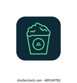Popcorn icon vector, clip art. Also useful as logo, square app icon, web element, symbol, graphic image, silhouette and illustration. Compatible with ai, cdr, jpg, png, svg, pdf, ico and eps.