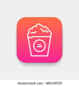 Popcorn icon vector, clip art. Also useful as logo, square app icon, web element, symbol, graphic image, silhouette and illustration. Compatible with ai, cdr, jpg, png, svg, pdf, ico and eps.