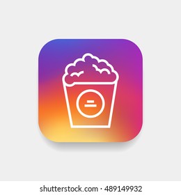 Popcorn icon vector, clip art. Also useful as logo, square app icon, web element, symbol, graphic image, silhouette and illustration. Compatible with ai, cdr, jpg, png, svg, pdf, ico and eps. svg